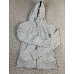 Lululemon Scuba Hoodie Womens 6 Gray Full Zip Trend Micro Logo Fleece Sweatshirt
